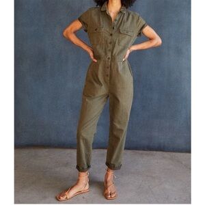 Outerknown S.E.A. Suit Short Sleeve Jumpsuit Olive